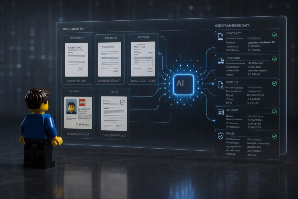 AI-herkenning op contracten, polissen, facturen en andere type documenten. AI data herkenning
