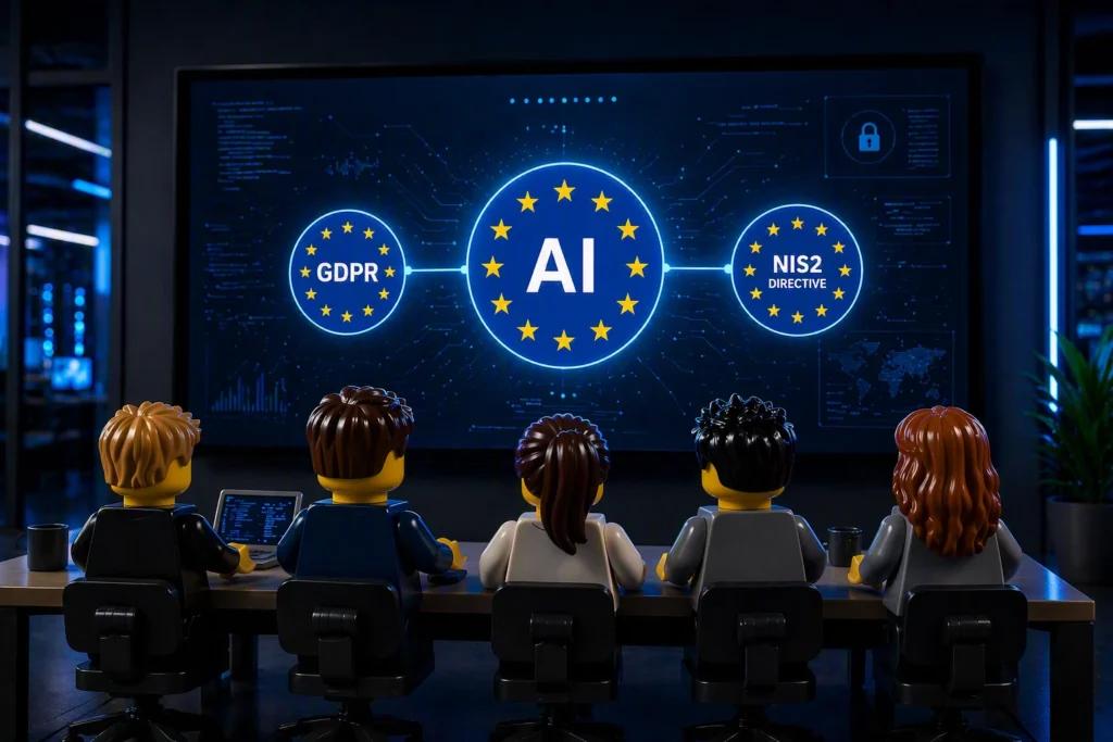 Illustratie van veiligheid en vertrouwen in AI: bescherming van data, privacy en ethische inzet van AI‑agents voor Belgische KMO’s