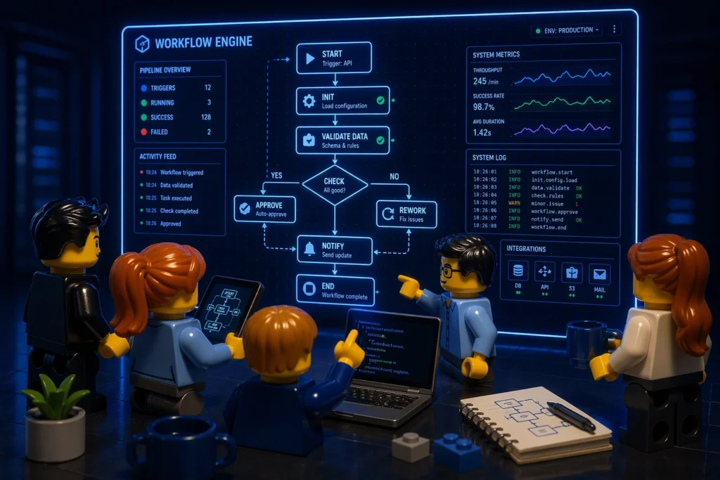 Screenshot van een geautomatiseerde workflow met gekoppelde toepassingen