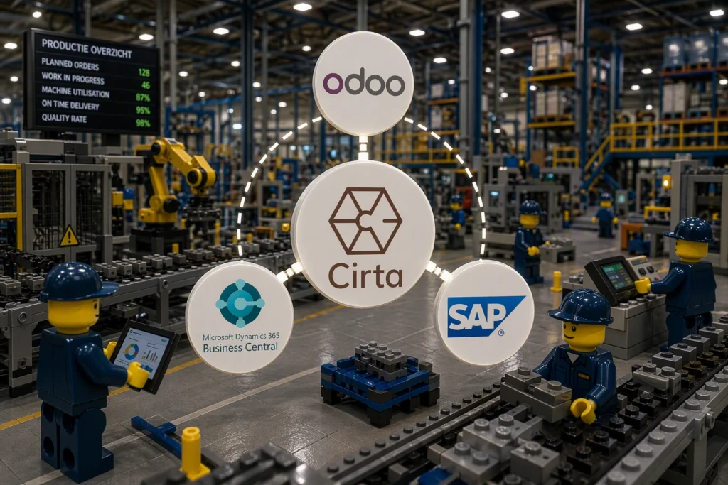 Vergelijking van Cirta ERP met SAP, Business Central en Odoo voor KMO's